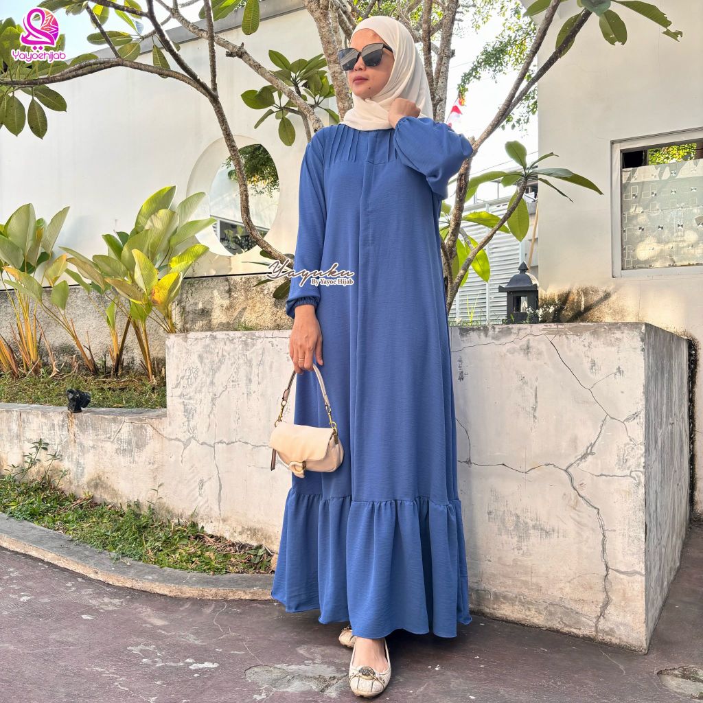 Hania Set 2in1 Oneset Rok Terbaru Fashion Muslimah Wanita Rayon Viscose Motif Kekinian Busui Friendly