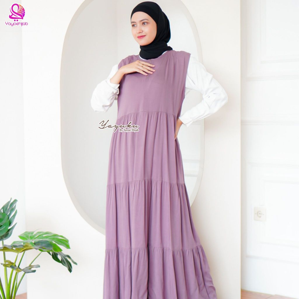 Zahra Sleeveless Dress Polos Casual Pakaian Wanita Muslim Wanita Terbaru Kondangan Premium Fashion