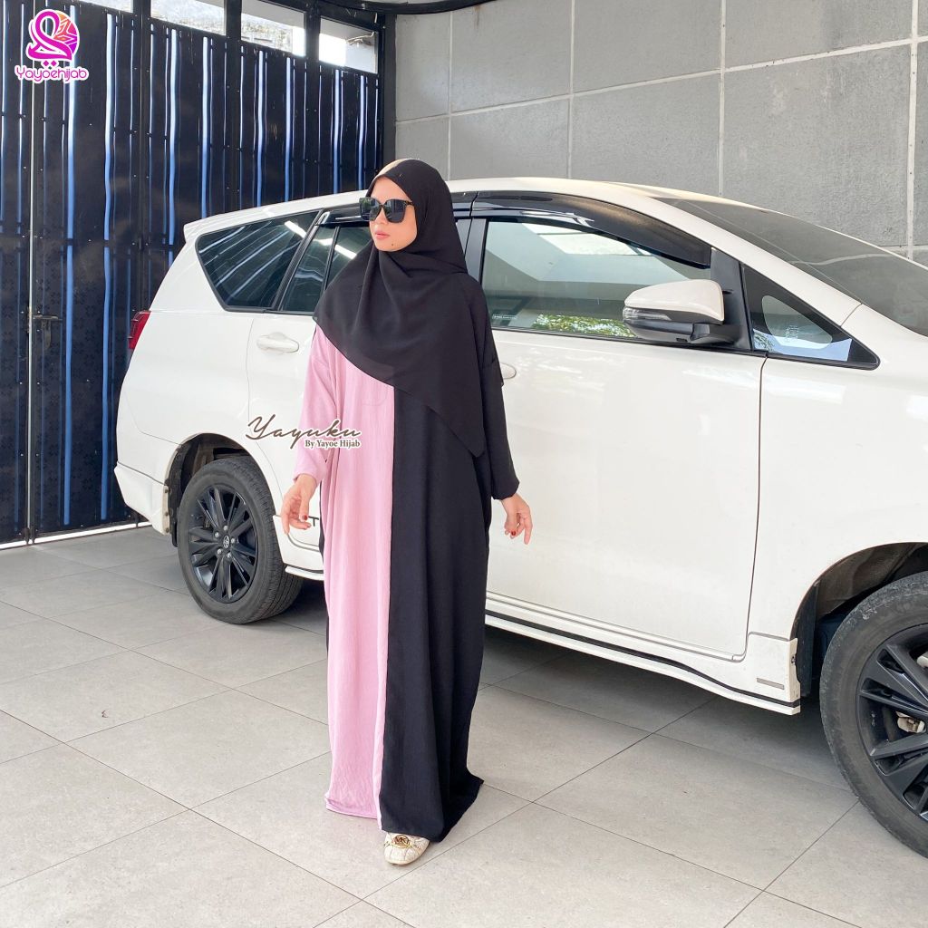 Alodia Abaya Crinckle Airflow Ironless Polos MIx Warna Casual Pakaian Wanita Muslim Terbaru Premium Fashion