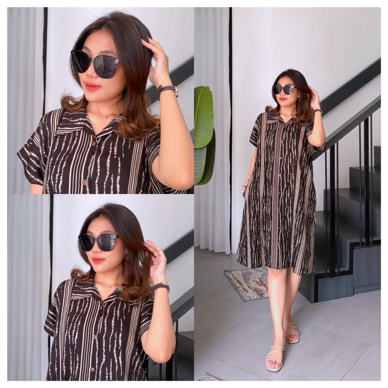 Jennie Homedress Rayon Viscose Busui Jumbo Bumil Dress Wanita