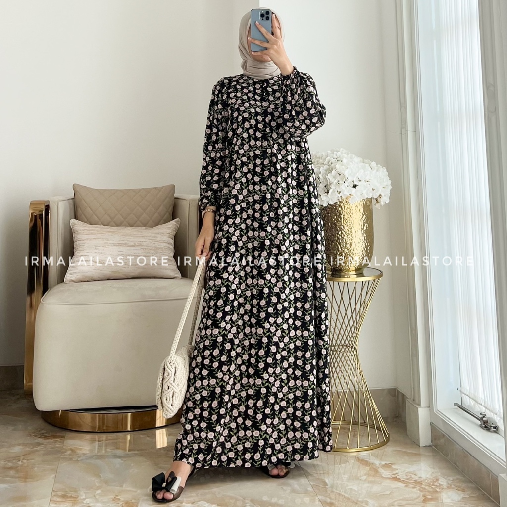 DASTER TANGAN PANJANG GAMIS DRESS WANITA CANTIK RAYON BUSUI FRIENDLY