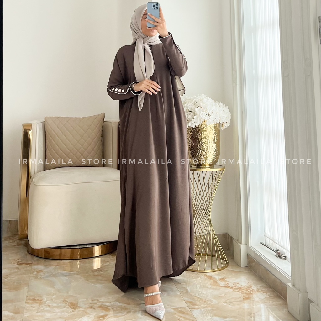 MECCA DAILY ABAYA DRESS GAMIS UMROH HAJI BATWING OVERSIZE CRINCLE INARA