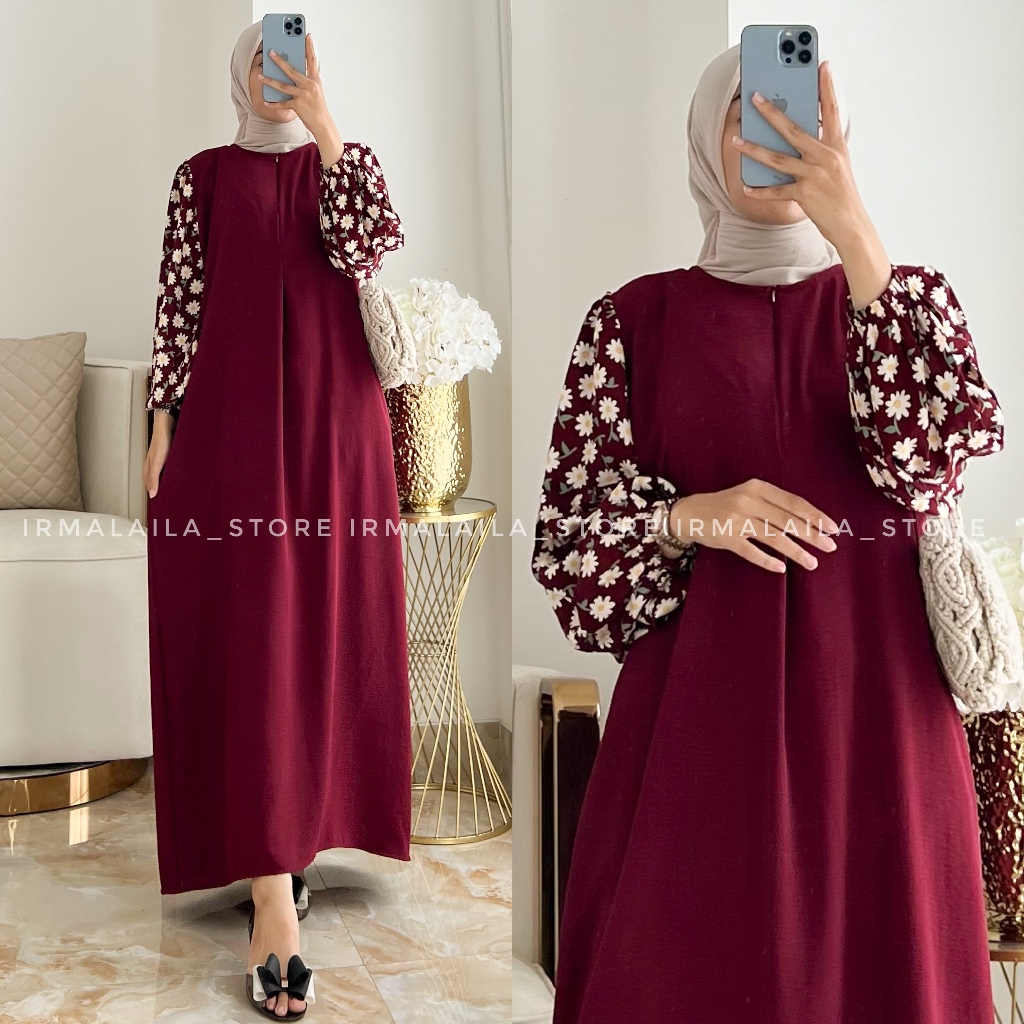 AMANDA DRESS GAMIS WANITA DEWASA CRINCLE MIX MOTIF RAYON