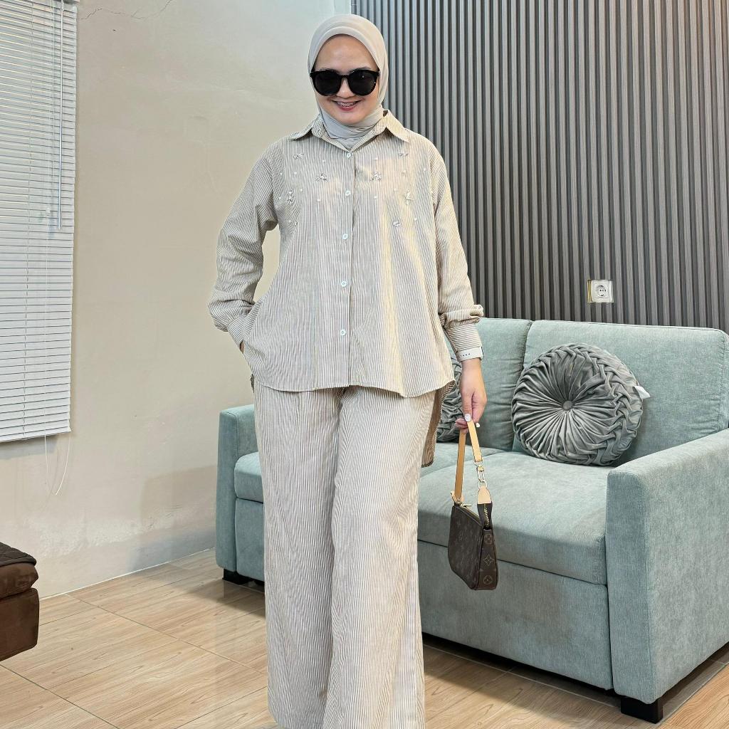 Pamungkas Anaya Set Celana Katun Oneset Wanita Elegan dan Mewah
