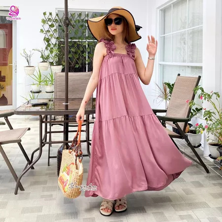 Dera One Set Bahan Rayon Motif Polos Salur Wanita Kekinian Yayuku By Yayoehijab
